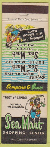 Matchbook Cover - Sea Mart Shopping Center Grocery Olympia WA