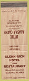 Matchbook Cover - Glenn Rich Hotel Gakona AK WEAR