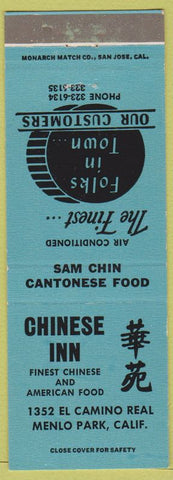 Matchbook Cover - Chinese Inn Menlo Park CA blue
