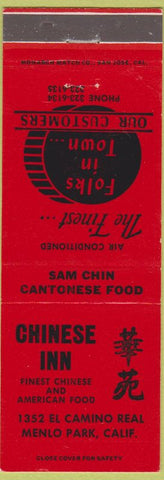 Matchbook Cover - Chinese Inn Menlo Park CA red