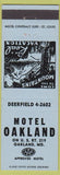 Matchbook Cover - Motel Oakland Oakland MD
