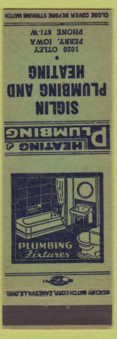 Matchbook Cover - Siglin Plumbing Heating Perry IA