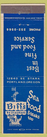Matchbook Cover - Biff's Restaurant Portland OR