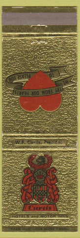 Matchbook Cover - Curtis Hotels Hickory Charlotte NC Spartanburg Greenville SC