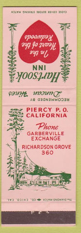 Matchbook Cover - Hartsook Inn Piercy CA