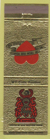 Matchbook Cover - Curtis Hotels Birmingham AL Meridian MS Charlotte NC