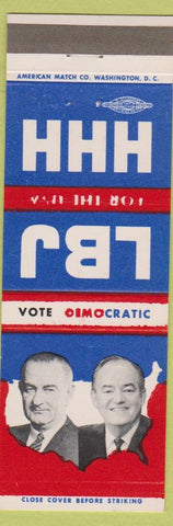 Matchbook Cover - Lyndon B Johnson Hubert H Humphrey President Election