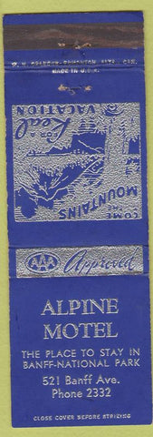 Matchbook Cover - Alpine Motel Banff National Park
