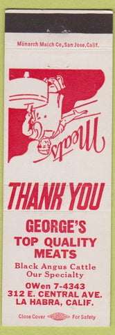 Matchbook Cover - George's Meats La Habra CA