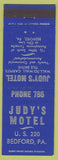 Matchbook Cover - Judy's Motel Bedford PA