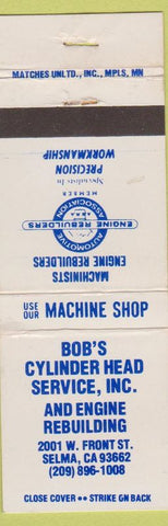 Matchbook Cover - Bob's Cylinder Head Service Selma CA
