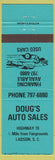 Matchbook Cover - Doug's Auto Sales Ladson SC