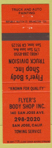 Matchbook Cover - Flyer's Body Shop San Jose CA