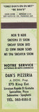 Matchbook Cover - Dan's Pizza Canada green