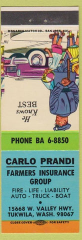 Matchbook Cover - Farmers Insurance Tukwila WA
