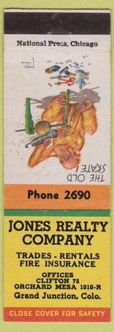 Matchbook Cover - Jones Realty Co Grand Junction CO insurance