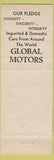 Matchbook Cover - Global Motors Car Sales Westport CT