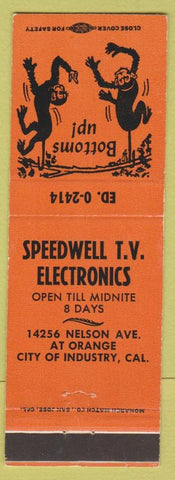 Matchbook Cover - Speedwell TV Electronics City of Industry CA