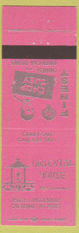 Matchbook Cover - Oriental House Chinese Restaurant Cheyenne WY