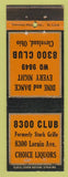 Matchbook Cover - 9300 Club Cleveland OH