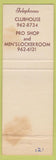 Matchbook Cover - Battle Creek Country Club MI