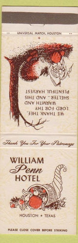 Matchbook Cover - William Penn Hotel Houston TX
