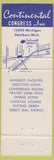 Matchbook Cover - Continental Congress Inn dearborn MI