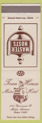 Matchbook Cover - Town House Motor Hotel Mobile AL
