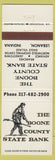 Matchbook Cover - Boone County State Bank Lebanon IN Daniel Boone