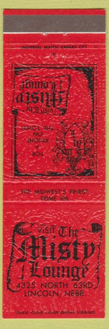Matchbook Cover - Misty Lounge Lincoln NE
