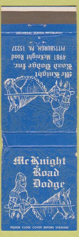 Matchbook Cover - Mr Knight Road Lodge Pittsburgh PA