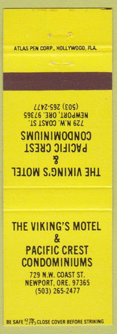 Matchbook Cover - Viking's Motel Pacific Crest Condos Newport OR