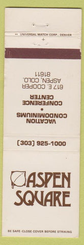 Matchbook Cover - Aspen Square Condos Aspen CO