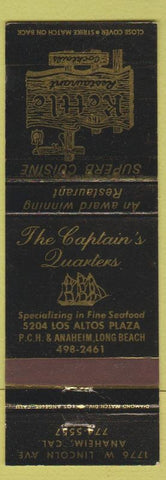 Matchbook Cover - Captain's Quarters Anaheim CA