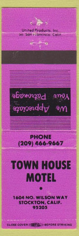 Matchbook Cover - Town House Motel Stockton CA WEAR