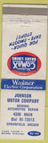 Matchbook Cover - Johnson Motor Co Springfield OR Comax Brake Lines WEAR