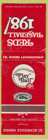 Matchbook Cover - 1981 Cincinnati Reds Schedule WEAR