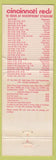 Matchbook Cover - 1981 Cincinnati Reds Schedule WEAR