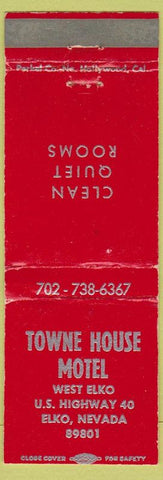 Matchbook Cover - Towne House Motel Elko NV