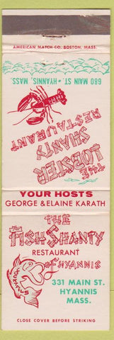 Matchbook Cover - Fish Shanty Restaurant Hyannis MA