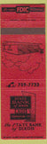 Matchbook Cover - State Bank of Dixon IL