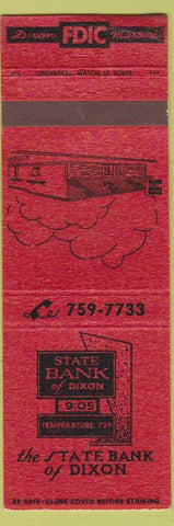 Matchbook Cover - State Bank of Dixon IL