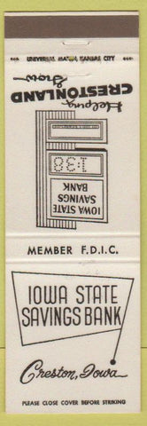 Matchbook Cover - Iowa State Savings Bank Creston IA