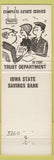 Matchbook Cover - Iowa State Savings Bank Creston IA