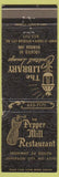 Matchbook Cover - Pepper Mill Rstaurant Jefferson City MO