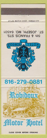 Matchbook Cover - Robidoux Motor Hotel St Joseph MO