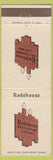 Matchbook Cover - Rodehouse Restaurant Lounge St Louis MO Fenton St Charles