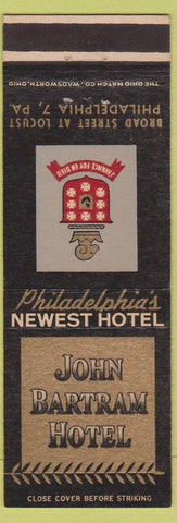 Matchbook Cover - John Mbartram Hotel Philadelphia PA