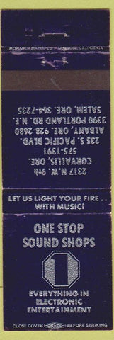 Matchbook Cover - One Stop Sound Shops Salem OR Corvallis