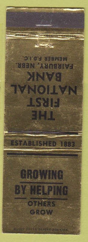 Matchbook Cover - First National Bank Fairbury NE